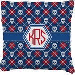 Knitted Argyle & Skulls Faux-Linen Throw Pillow 26" (Personalized)