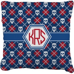 Knitted Argyle & Skulls Faux-Linen Throw Pillow 26" (Personalized)