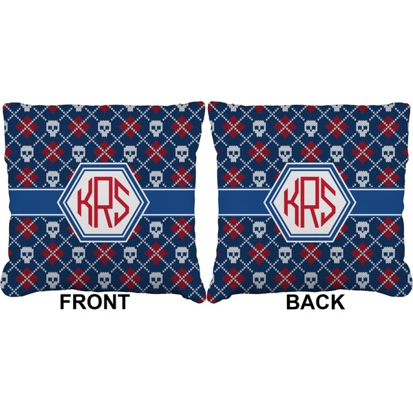 Knitted Argyle & Skulls Burlap Pillow Approval