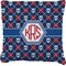 Knitted Argyle & Skulls Faux-Linen Throw Pillow (Personalized)