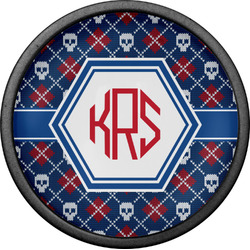 Knitted Argyle & Skulls Cabinet Knob (Black) (Personalized)