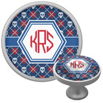 Knitted Argyle & Skulls Cabinet Knob (Silver) (Personalized)