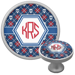 Knitted Argyle & Skulls Cabinet Knob (Personalized)