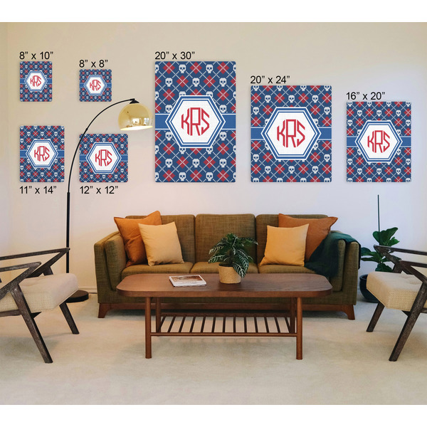 Knitted Argyle & Skulls Canvas Prints - Multiple Sizes