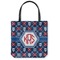 Knitted Argyle & Skulls Canvas Tote Bag - Small - 13"x13" (Personalized)