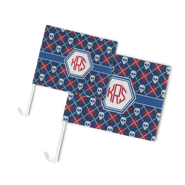 Knitted Argyle & Skulls Car Flags - PARENT MAIN (both sizes)