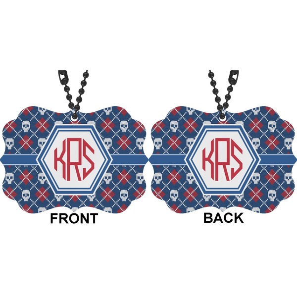 Knitted Argyle & Skulls Car Ornament (Approval)