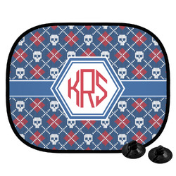 Knitted Argyle & Skulls Car Side Window Sun Shade (Personalized)