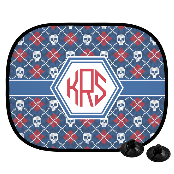 Custom Knitted Argyle & Skulls Car Side Window Sun Shade (Personalized)