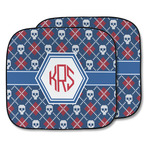 Knitted Argyle & Skulls Car Sun Shade - Two Piece (Personalized)