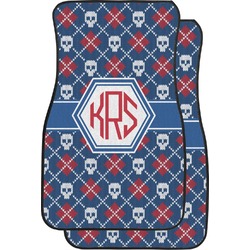 Knitted Argyle & Skulls Car Floor Mats (Front Seat) (Personalized)