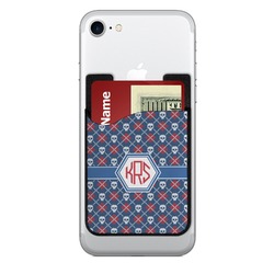 Knitted Argyle & Skulls 2-in-1 Cell Phone Credit Card Holder & Screen Cleaner (Personalized)