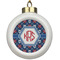 Knitted Argyle & Skulls Ceramic Ball Ornament (Personalized)