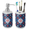 Knitted Argyle & Skulls Ceramic Bathroom Accessories Set (Personalized)