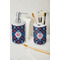 Knitted Argyle & Skulls Ceramic Bathroom Accessories - LIFESTYLE (toothbrush holder & soap dispenser)