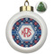 Knitted Argyle & Skulls Ceramic Ball Ornament - Christmas Tree (Personalized)