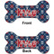 Knitted Argyle & Skulls Ceramic Flat Ornament - Bone Front & Back (APPROVAL)