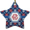 Knitted Argyle & Skulls Ceramic Flat Ornament - Star (Front)