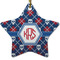 Knitted Argyle & Skulls Star Ceramic Ornament w/ Monogram