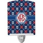 Knitted Argyle & Skulls Ceramic Night Light (Personalized)