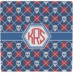 Knitted Argyle & Skulls Ceramic Tile Hot Pad (Personalized)