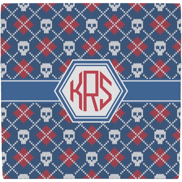 Custom Knitted Argyle & Skulls Ceramic Tile Hot Pad (Personalized)