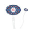Knitted Argyle & Skulls Clear Plastic 7" Stir Stick - Oval - Closeup