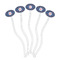 Knitted Argyle & Skulls Clear Plastic 7" Stir Stick - Oval - Fan