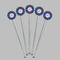 Knitted Argyle & Skulls Clear Plastic 7" Stir Stick - Round - Fan View