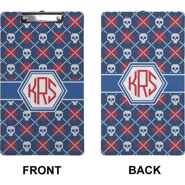 Knitted Argyle & Skulls Clipboard (Legal) (Front + Back)