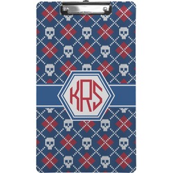 Knitted Argyle & Skulls Clipboard (Legal Size) (Personalized)