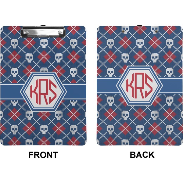 Knitted Argyle & Skulls Clipboard (Letter) (Front + Back)