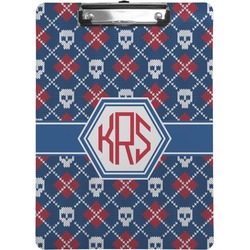 Knitted Argyle & Skulls Clipboard (Personalized)