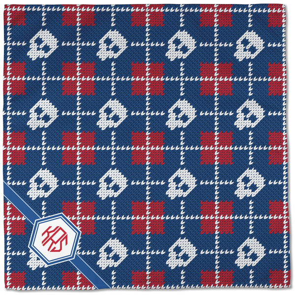 Knitted Argyle & Skulls Cloth Napkins - Personalized Dinner (Full Open)