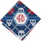 Knitted Argyle & Skulls Cloth Cocktail Napkin - Single w/ Monogram
