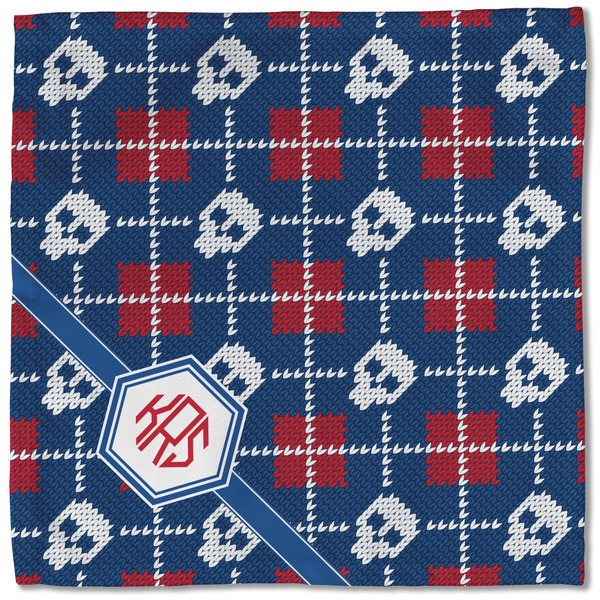 Knitted Argyle & Skulls Cloth Napkins - Personalized Lunch (Single Full Open)