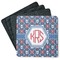 Knitted Argyle & Skulls Square Rubber Backed Coasters - Set of 4 (Personalized)