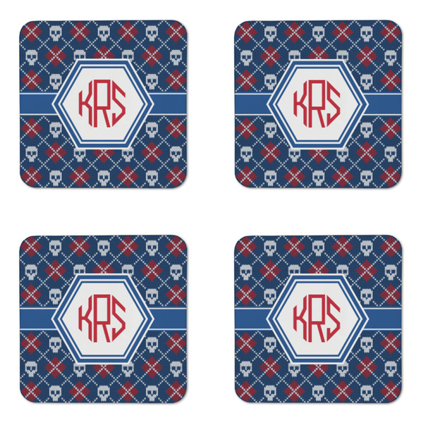 Knitted Argyle & Skulls Coaster Set - APPROVAL
