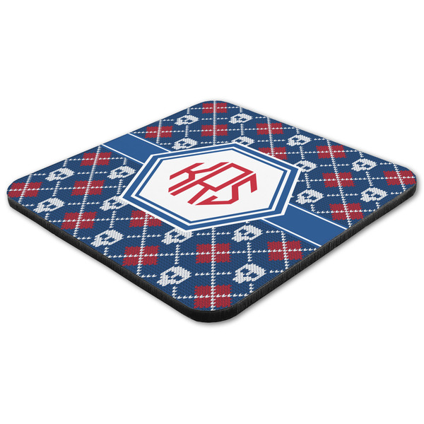 Knitted Argyle & Skulls Coaster Set - FLAT (one)