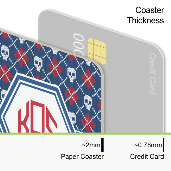 Knitted Argyle & Skulls Coaster Thickness