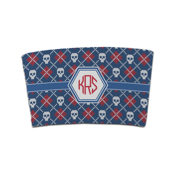 Custom Knitted Argyle & Skulls Coffee Cup Sleeve (Personalized)