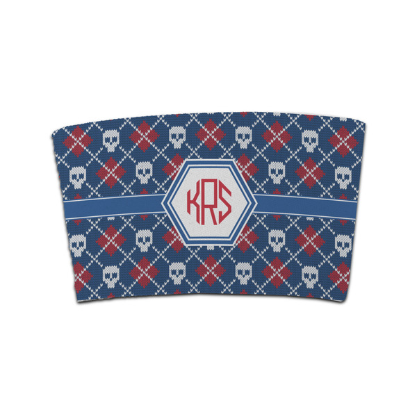 Custom Knitted Argyle & Skulls Coffee Cup Sleeve (Personalized)