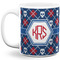Knitted Argyle & Skulls 11 Oz Coffee Mug - White (Personalized)