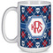 Knitted Argyle & Skulls 15 Oz Coffee Mug - White (Personalized)