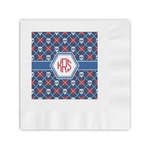 Knitted Argyle & Skulls Coined Cocktail Napkins (Personalized)