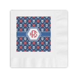 Knitted Argyle & Skulls Coined Cocktail Napkins (Personalized)