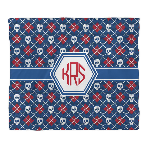 Knitted Argyle & Skulls Comforter - King - Front
