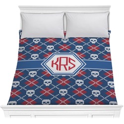 Knitted Argyle & Skulls Comforter - Full / Queen (Personalized)