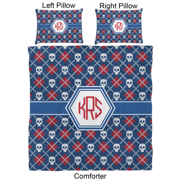 Knitted Argyle & Skulls Comforter Set - Queen - Approval