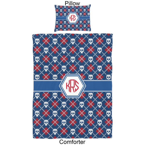 Knitted Argyle & Skulls Comforter Set - Twin - Approval